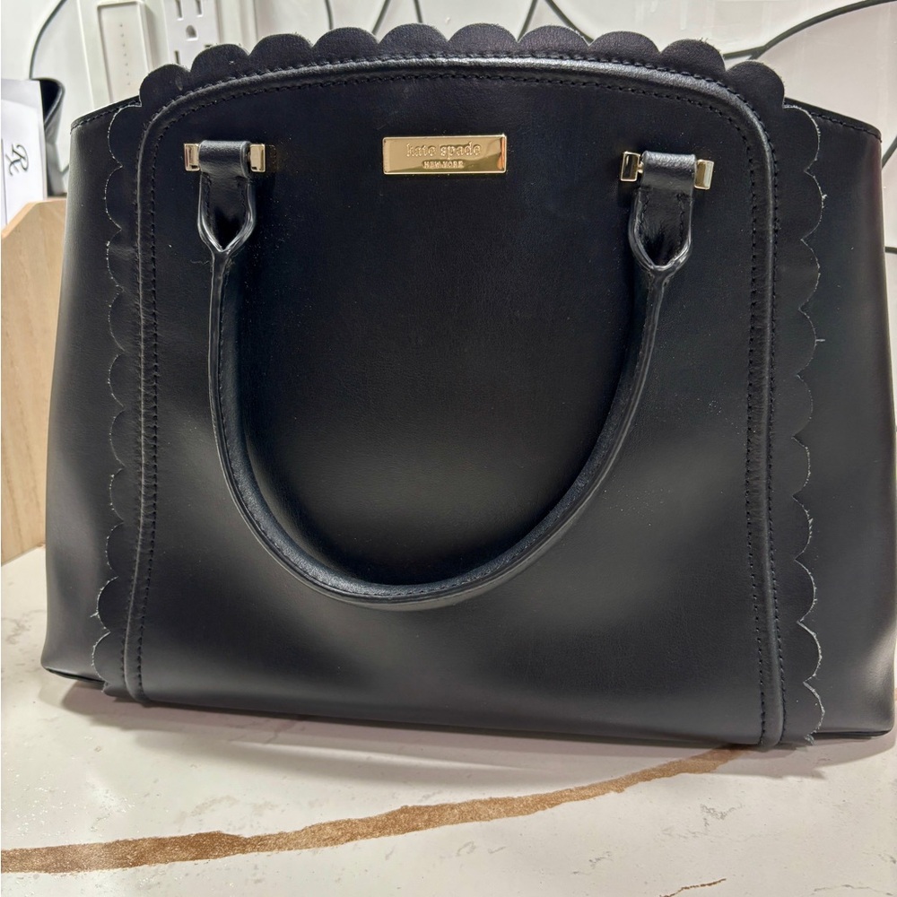 Kate Spade Black Scalloped Satchel